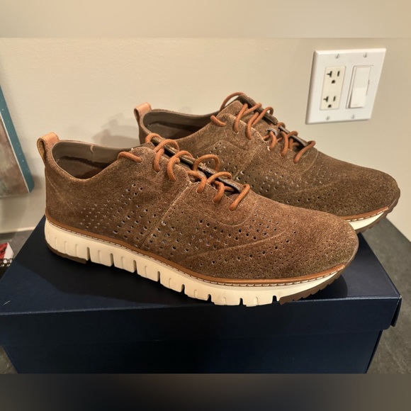 Cole Haan Men’s Zerogrand Perforated Sneaker - stone suede. Worn once! - Picture 3 of 7